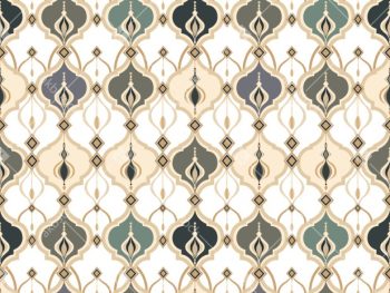 Moroccan Ornamental Geometric Seamless Pattern with 4 Luxury Colorways - Color 1