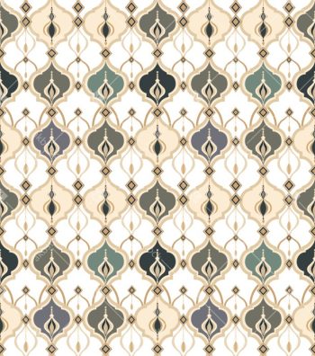 Moroccan Ornamental Geometric Seamless Pattern with 4 Luxury Colorways - Color 1