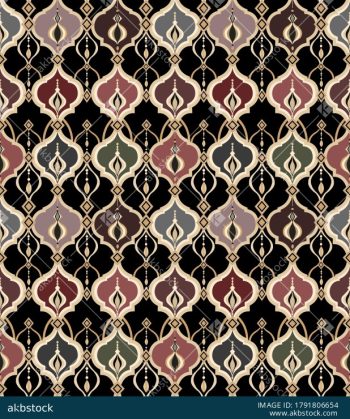 Moroccan Ornamental Geometric Seamless Pattern with 4 Luxury Colorways - Color 3