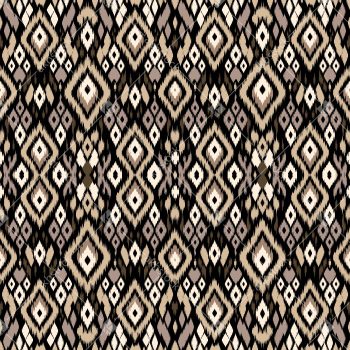 Traditional Ikat Diamond Seamless Pattern Set with Four Coordinated Colorways - Color 1