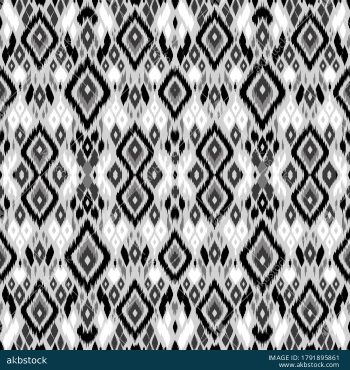 Traditional Ikat Diamond Seamless Pattern Set with Four Coordinated Colorways - Color 4