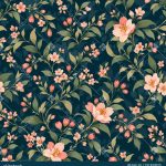 Elegant Floral Seamless Pattern Set with Five Sophisticated Colorways - Color 1