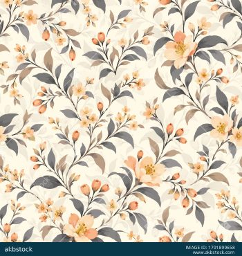 Elegant Floral Seamless Pattern Set with Five Sophisticated Colorways - Color 4