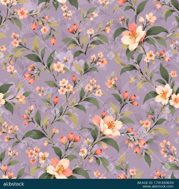 Elegant Floral Seamless Pattern Set with Five Sophisticated Colorways - Color 5