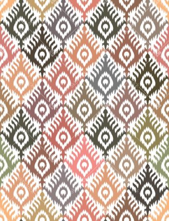 Contemporary Ikat Home Decor Seamless Pattern - Color 1